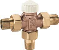 three-way mixing valve with or without presetting, for heating and cooling systems.