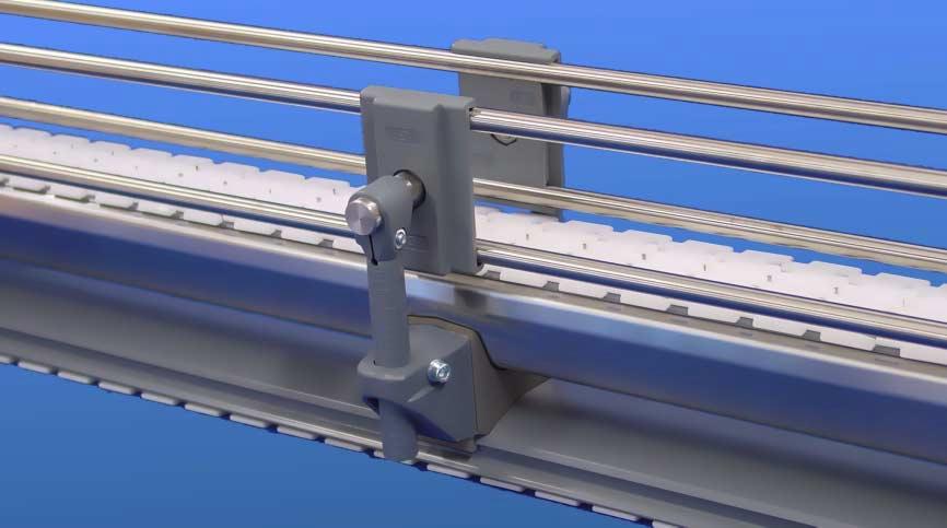 Guide rail system Versatile guide rail system Kit or components Standard guide rail solutions for FlexLink Series Y conveyors are: Compact two-rail design Compact one-rail design High two-rail design