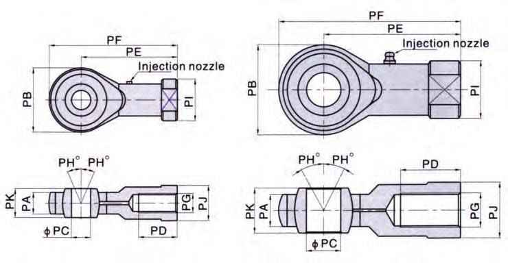 ISO15552 Cylinder Rod Mountings Piston Rod Universal Joint U Ordering Code F - M10 125 U Thread M10 M10 M12 M12 M16 M16 M20 M20 M27 M27