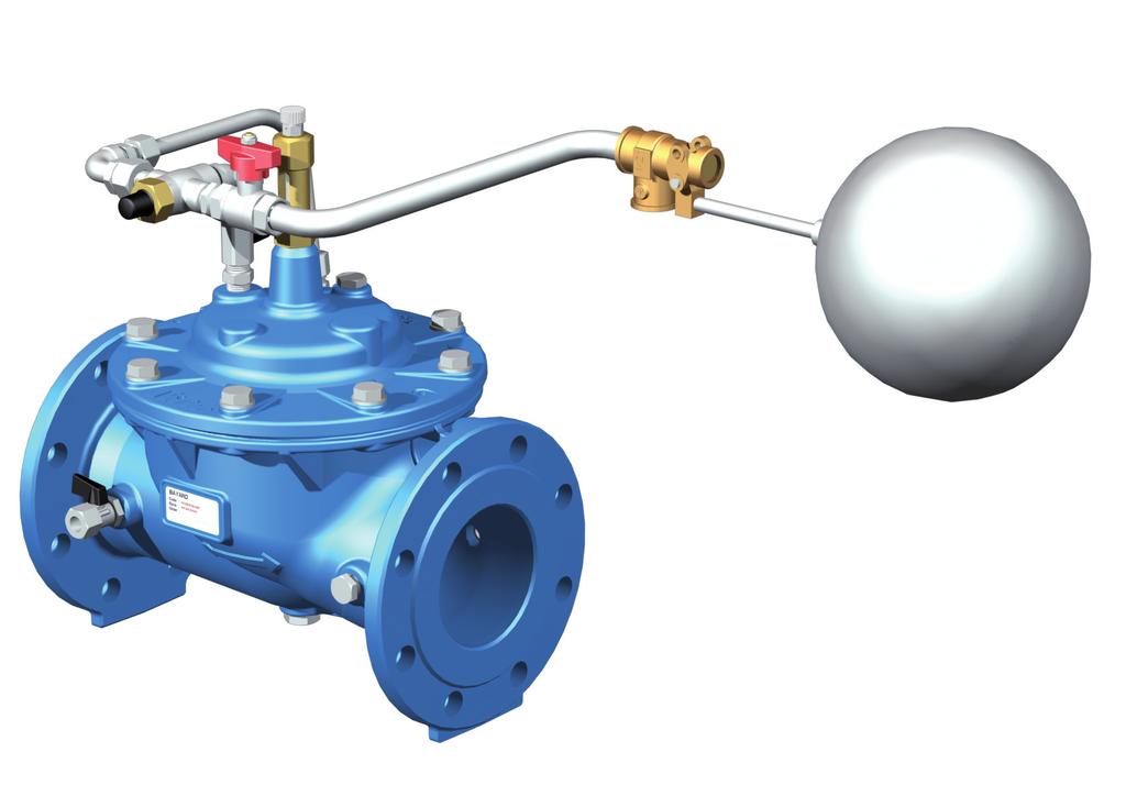 Level control float valve, enabling the control of the filling level.
