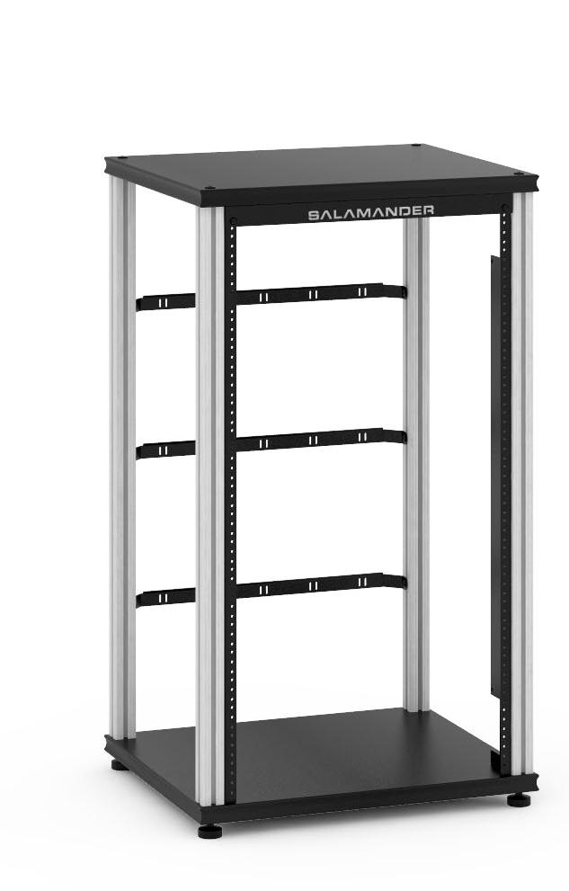 synergy SYNERGY PRO AUDIO MODULAR RACKS 24 Salamander AV Furniture Modular Systems The anodized aluminum supports are the core of the extremely durable modular system.