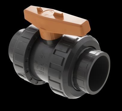 PRODUCTS TRUE UNION BALL VALVES S5 SERIES Size: 3" to 4" Material: Grade 1 PVC O-Rings: EPDM Ball Seats: Polyethylene Pressure Rating: 150 PSI (2 1/2" to 4") Adjustable Ball seat pressure (Safe