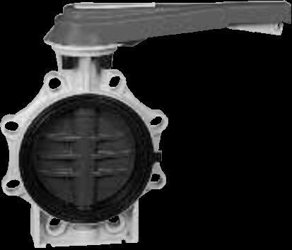 PRODUCTS BUTTERFLY VALVES Valve Sizes: 3" to 8" Valve Materials: PVC, PP, PVDF Seals and 0-rRings: EPDM/VITON Pressure Rating: 150 PSI at 70 F FEATURES: Excellent flow rates Full liner with