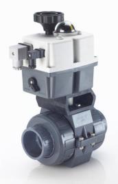 2 1/2", 3" and 4" Duty cycle: 60% FEATURES: 0-90 -adjustable limit switches are standard (1 1/2" to 4" only) Mounted with Praher Thermoplastic (PVC, PP, PVDF) Mounting bracket set on True Union Ball