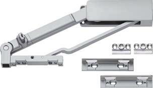Door opening mechanism Supplied with 2 Handed fittings for fixing to cabinet ceiling and floor 2 Door mounting
