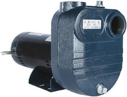 K C SELF-PRIMING EFFLUENT PUMPS - FBSE SERIES Cast iron volute with tapped openings for priming, venting, and draining Semi-open cast iron impeller that is blind-hold tapped so liquid will not