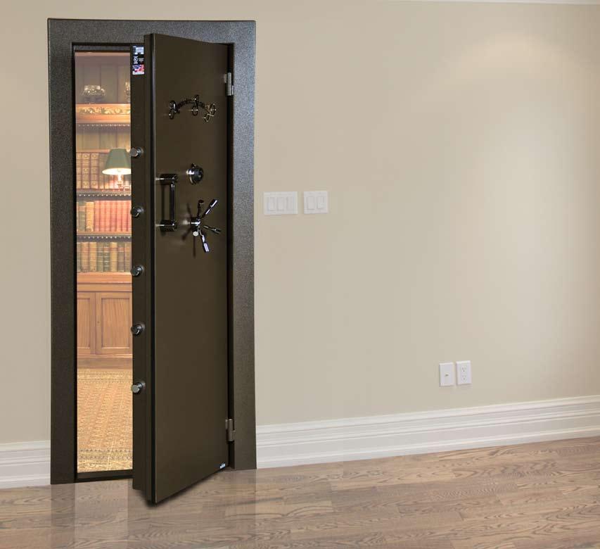 Turn your entire room into a security center Instead of buying three different safes over a lifetime, AMSEC vault doors turn your room into a security center.