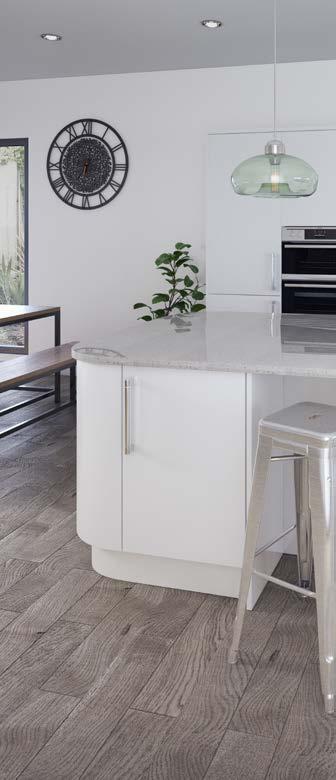 Vogue Range A Contemporary, lacquered high gloss minimalist slab door.