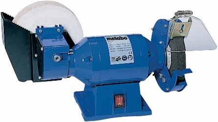 For single phase alternating current For grinding, sharpening, deburring and removing rust on steel Quiet, maintenance-free induction motor Large guards for optimum protection from flying sparks