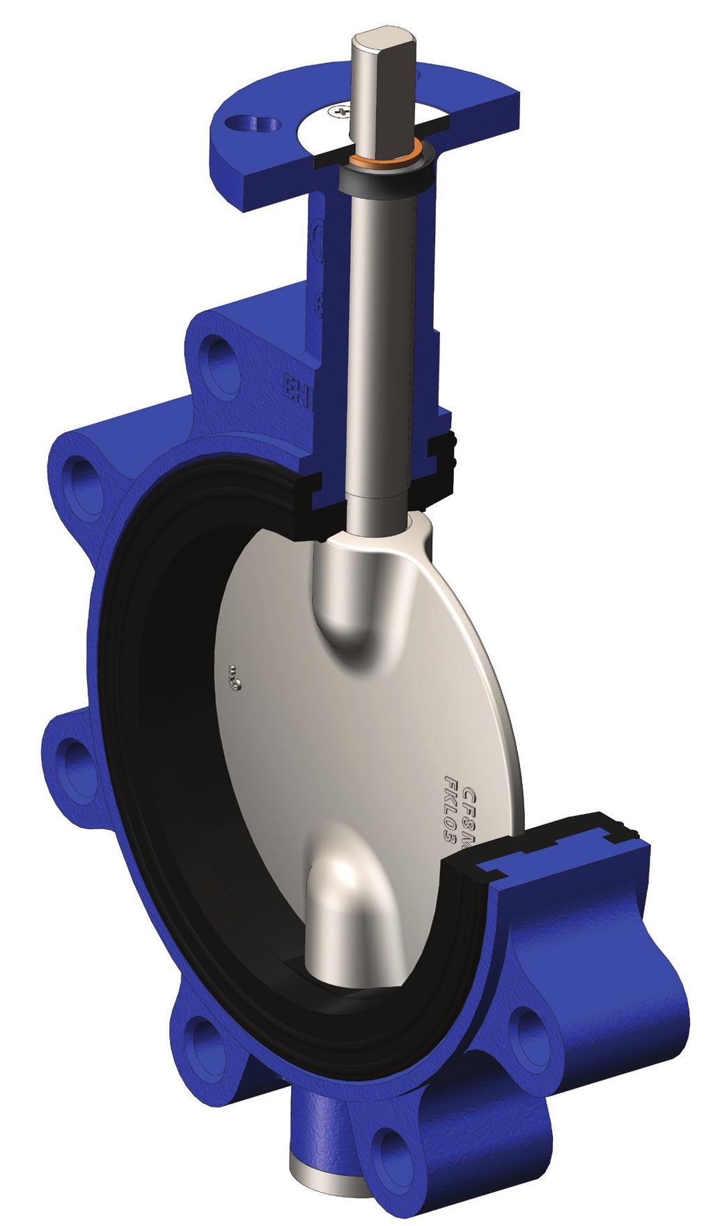 Pratt BF Series Butterfly Valve Design Details: Butterfly Valve, sizes 2" through 48" 2"-12" 230psi, 14"-48" 150psi Top flange conforms to ISO 5211 and KV industrial standard allowing a universal