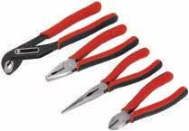 AK8578 52.95 3pc Pliers Set 30.95 EXC. 37.14 INC. Serrated jaws and precision ground cutting edges, induction hardened 55-65 HRC for cutting hard and soft wires.