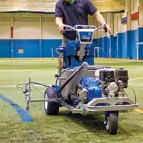 FieldLazer G400 An industry first, the FieldLazer G400 all-in-one Stand-On Self-Propelled field marking machine that can automatically paint hash marks.