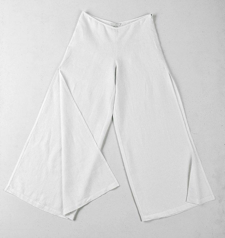 trousers with high side slit in linen heavy L 4033 B2
