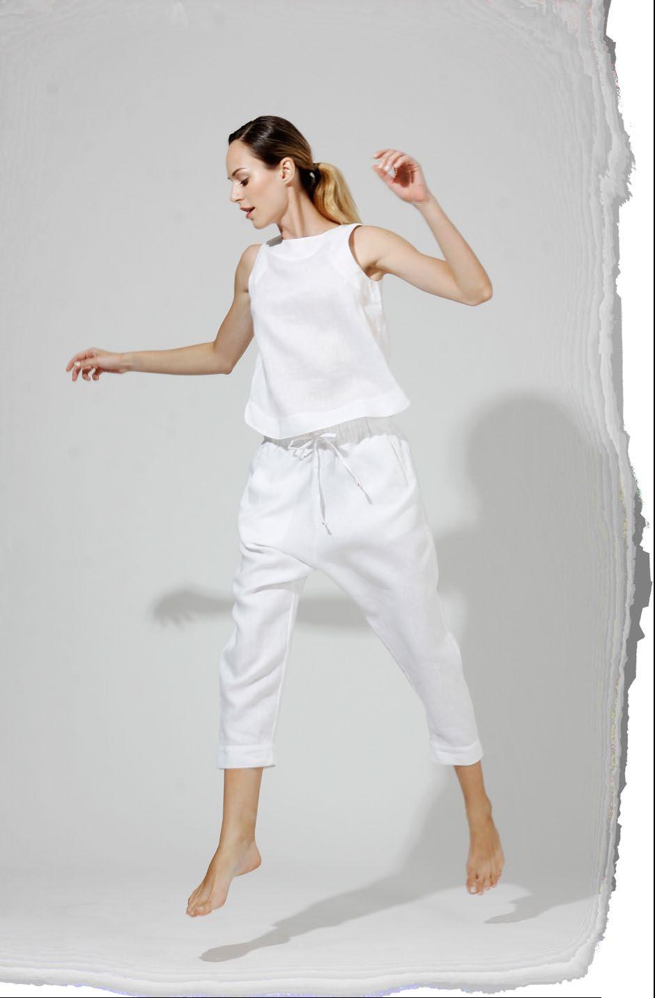 & essentials Vanna tailored sleeveless top in linen super light LG 636 BI XS, S, M, L, XL Aisyer drop