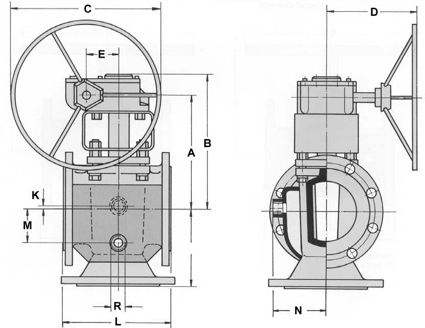 TUFLIN Jacketed Three Way Valves Type /G DIN PN 10 40 DN 125 300 Type 067 /G ASME Class 150 NPS 5 12 Type 0367 /G ASME Class 300 NPS 6 12 Below DN 125 / NPS 5 please see page 9 G indicates gear