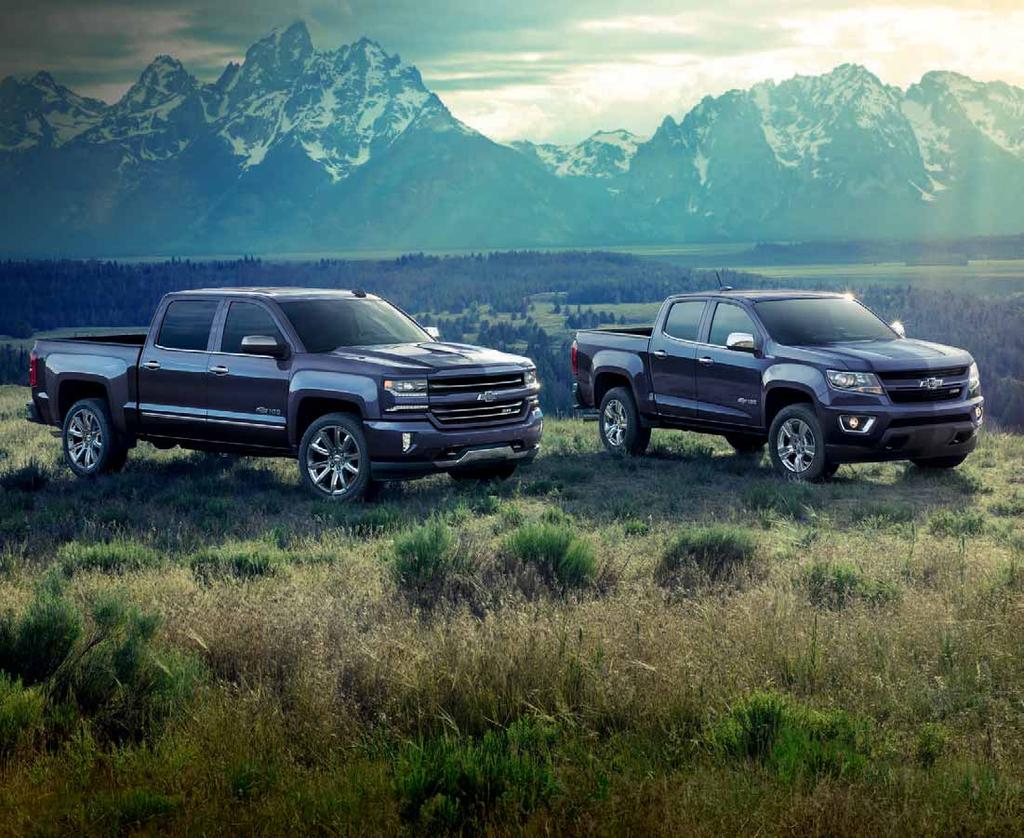 Silverado 1500 Crew Cab Short Box LTZ Z71 4x4 Centennial Edition and Colorado Crew Cab Short Box Z71 4x4 Centennial Edition with available features, both