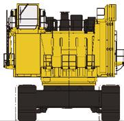 standard wear package with hammerless GET system CRAWLER UNDERCARRIAGE Heavy-duty shovel type undercarriage Centre carbody 2 heavy box-type track frames 8 bottom rollers and 3 top rollers each side 1.