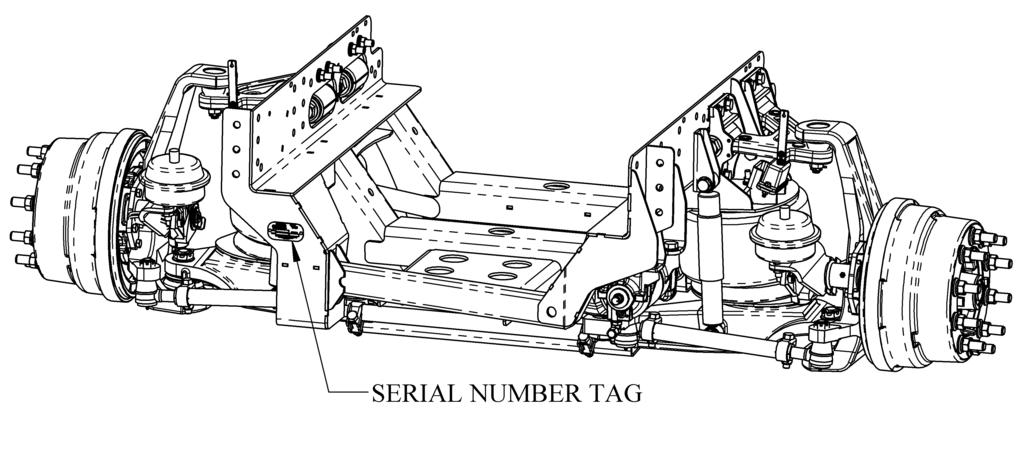 Identification The suspension model and serial number are stamped on an aluminum tag that is riveted to the front of the suspension sub-frame assembly (Figure 1).
