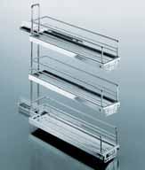 Base Cabinet Storage Systems With Soft & Silent Feature Make the most of a narrow space Mounts on the right-hand side Slides are concealed under the metal trays Soft & Silent feature slows the