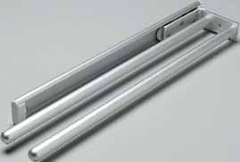 Towel Rack Pull-Out Length of mounting bracket: 399 mm (15 3/4") Length of extending rails: 430 mm (17") Installation length, extended bar lengths