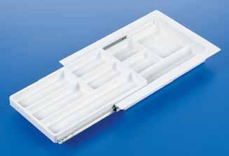 Drawer Inserts Trimmable The top tier slides easily on ball-bearing slides back into the cabinet allowing easy access to the bottom tier The top tier lifts out for easy cleaning Can be trimmed to fit