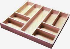Drawer Inserts Dividers are flared into the bottom of the tray Solid wood, fully assembled 4 mm beech
