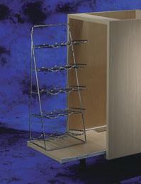 206 Wine rack, screw-mounted to side panel of cabinet Capacity: 15 bottles Width x Depth x Height