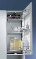 214 (includes 3 shelves and installation instructions) Pull-out shelves Can be screw-mounted onto a 2-part (movable) back panel Width: 255 mm (10 1 / 32") Depth: 155 mm (6 1 / 8") Height: 570 mm (22