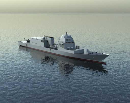 MULTIROLE OFFSHORE PATROL SHIP MAIN CHARACTERISTICS DISPLACEMENT 4500 t LENGHT 129 m BEAM OVERALL 16 m HANGAR FOR NR. 2 SH90 OR NR.