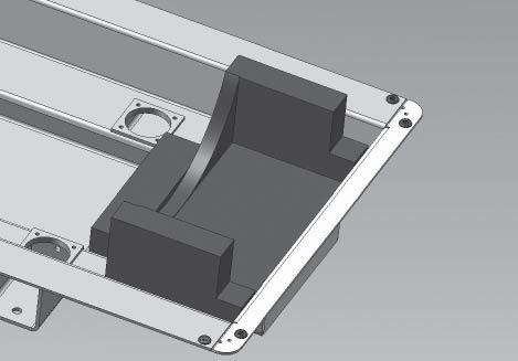 Now install toe brackets (Item 21) to all four corners using machine screws (Item 18), along with fl atwashers (Item 19) and hex nylocks (Item 20) underneath the sub base