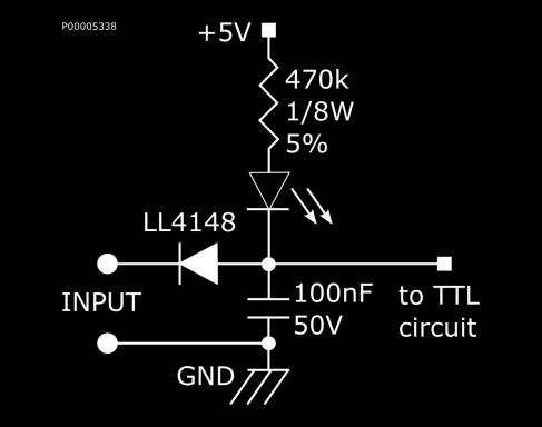 35 Figure 4.9 - LL2001 Input with LED Schematic rated input voltage: 5Vdc input voltage high: open (min. 3Vdc) input voltage low: max 1.