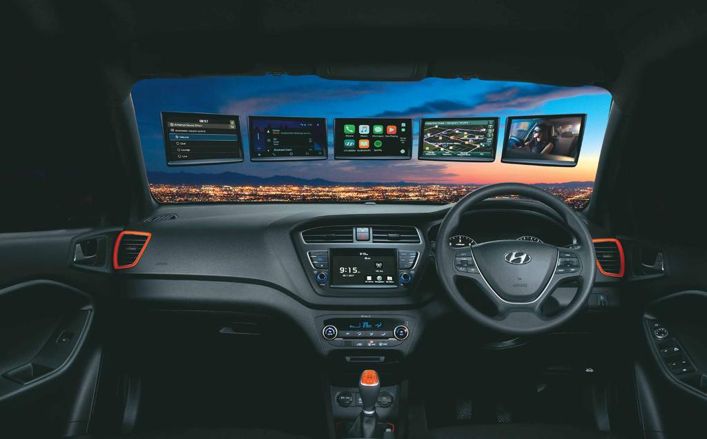 1 2 3 4 5 Human-connected Technology Its 17.77 cm Touchscreen Infotainment System allows you to navigate your way in style and groove to your favourite music, as you drive the 2018 ELITE i20. 1. Arkamys Sound Mood 2.