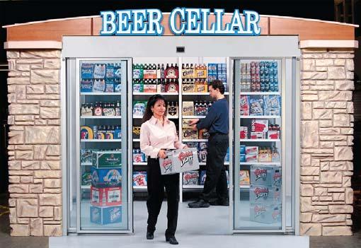 The Ultimate Entrance System for Walk-In Coolers STYLELINE patented Automatic Beer Cave (ABC) doors are completely automated, offering hands-free convenience and an outstanding way to invite