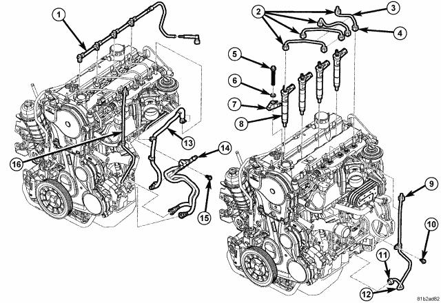 REMOVAL REMOVAL CAUTION: Due to the complexity of the fuel injection system used on this engine, refer to the Diesel Engine Diagnostics, and service any fuel system DTCs prior to replacing any fuel
