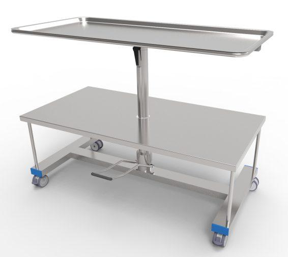MAYO TROLLEYS INSTRUMENT TROLLEYS 10510020018: Made entirely of stainless steel 18/10 AISI 304 (X5CrNi1810), guarantees: High degree of resistance to corrosion. High degree of bacterial removal.