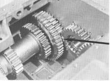 Center front of left countershaft in case