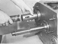 With front of shaft centered to bore,