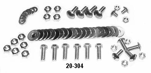Phone: 215-348-5568 / Fax: 215-348-0560 45 BUMPER & BUMPERETTE FASTENERS & PARTS 55-56 BUMPER MOUNTING KITS All hardware to bolt bumper pieces together & to frame Including smooth tapered head screws