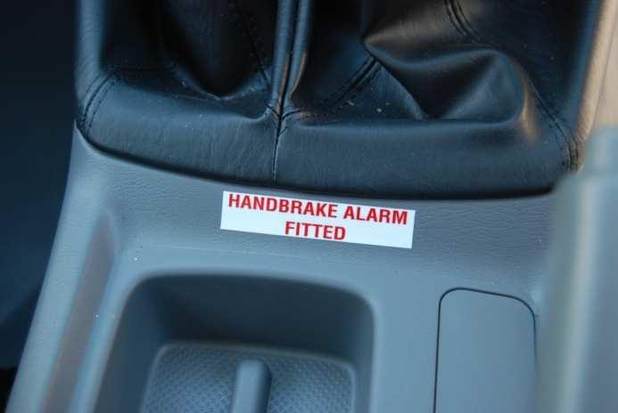 Handbrake alarm A handbrake alarm is fitted to the vehicle.