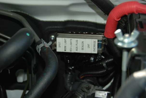 alarm will sound. Fuse box- 8way Mounted to the passenger side of the engine bay.