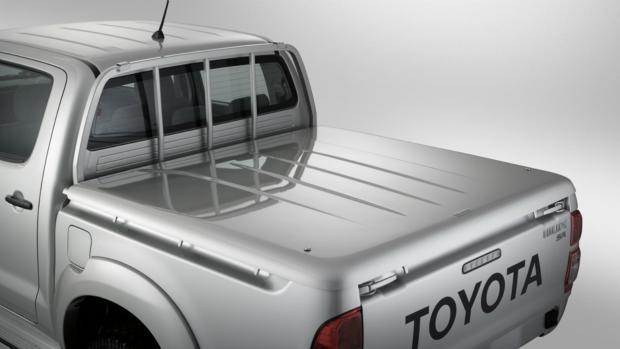 Tonneau Cover - Hard Sports Type Ute The security of your tools, sporting equipment and other loads are important - that's why Toyota Genuine Hard Sports Tonneau Covers can be locked securely into