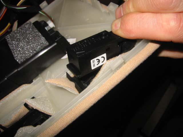 Locate the correct three conductor wire. It will be a black connector and should have one wire that in clear in color.