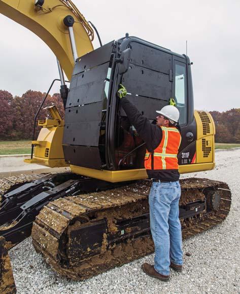 Great Visibility Ample glass gives you excellent visibility out front and to the side, and the available rearview camera gives you a clear field of view behind the machine through the cab monitor.