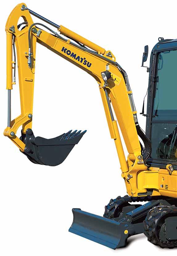 Walk-Around The new PC26MR-3 compact mini-excavator is the result of the competence and technology that Komatsu has acquired over the past 80 years.