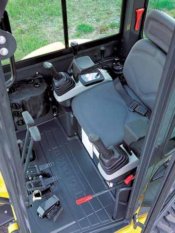 The wide entrance and well placed handholds allow easy entry and exit to and from the cab.