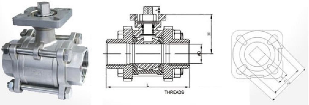 2 & 3 WAY BALL VALVE BODY DIMENSIONS & SPECIFICATIONS 2 & 3 WAY VALVE BODY Dimensions (mm) Part No.