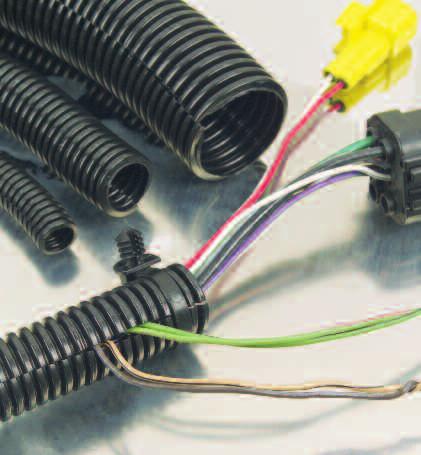 WIRING ACCESSORIES Polyethylene Black Split Loom Designed to hold and protect cables, harnesses, and hoses Quick and easy to install, slit automatically closes after installation UV Black provides