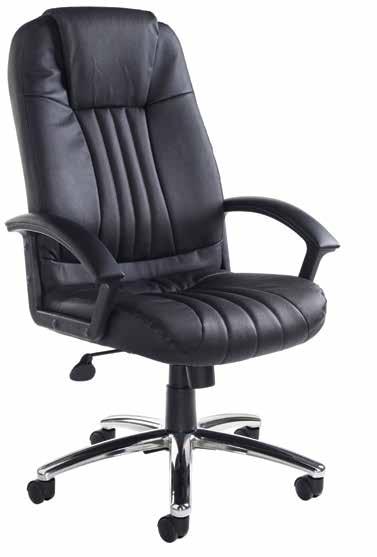 Monaco Leather faced managers chair Code Description MON300T1 High back chair 50mm easy glide castors 5 Star polished