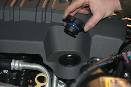 5. When the engine is cool, slowly remove the radiator reservoir cap.