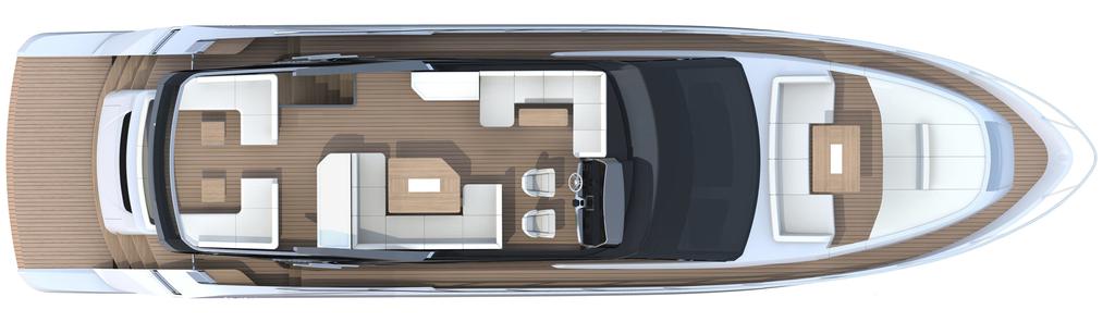 Squadron 64 Deck Plans Flybridge with forward sunbed